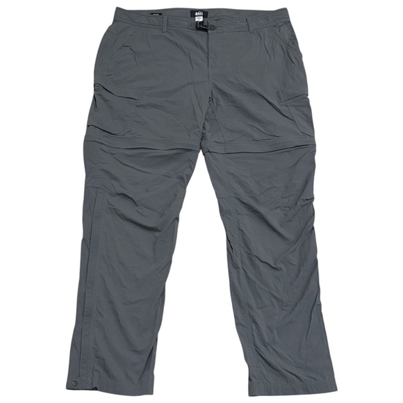 REI Co-op Charcoal Grey Convertible Pants Multipocketed Utility Outdoors Size 16 - Picture 2 of 11